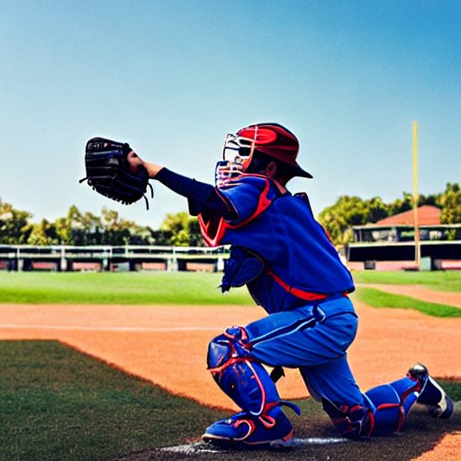 Catcher cathing a baseball