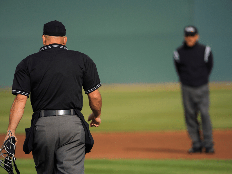 Umpire being summoned by his sup