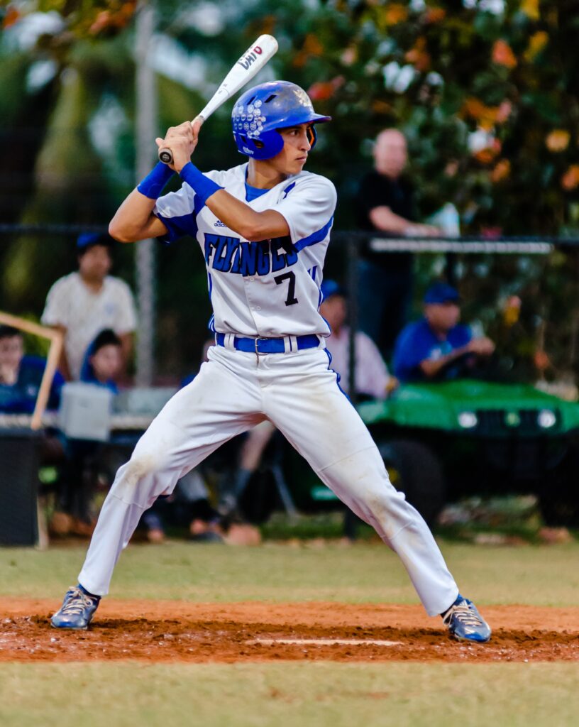 batter aiming for the goal